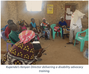 Leonard delivering a disability advocacy training