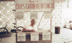 Bob Cade in home made gatorade booth